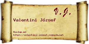 Valentini József névjegykártya